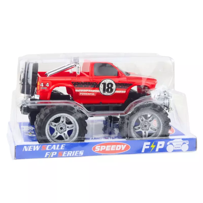 LEAN TOYS Veículo todo-o-terreno com tração traseira e rodas grandes, vermelho 27 cm