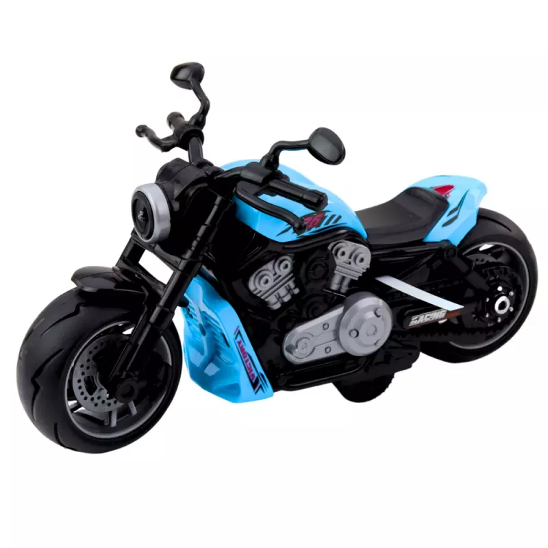 LEAN TOYS Mota de brinquedo a pilhas com motor, luzes e sons azul