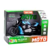 LEAN TOYS Mota de brinquedo a pilhas com motor, luzes e sons azul