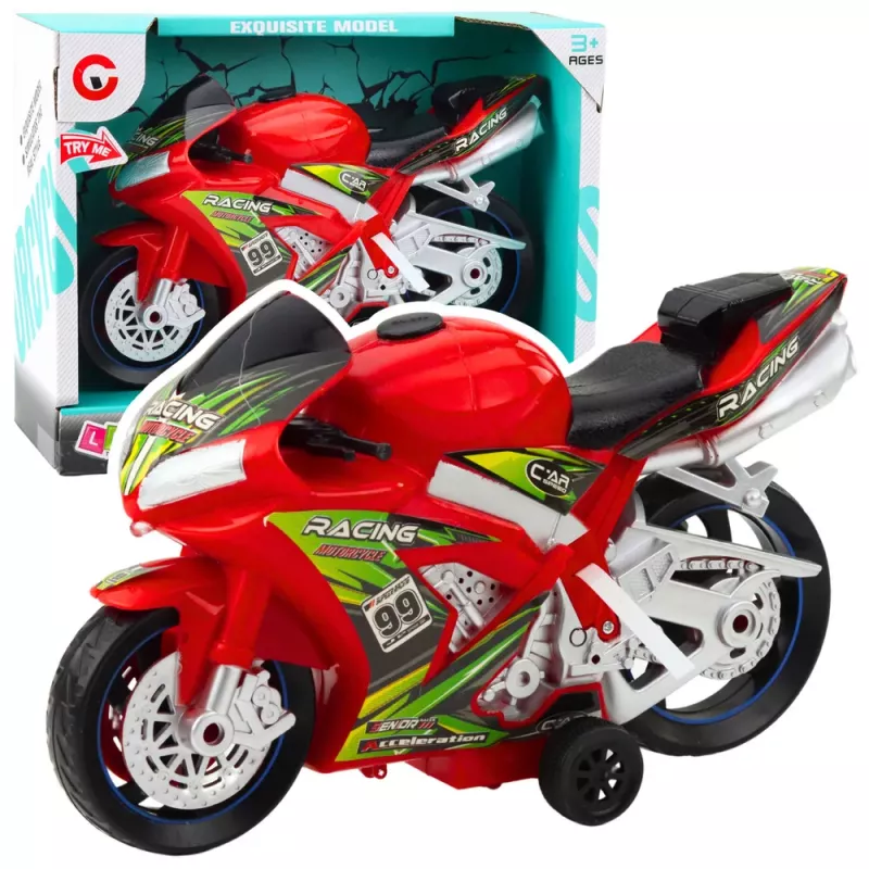 LEAN TOYS Mota de corrida Racer com tração, luzes e sons vermelha