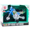 LEAN TOYS Mota de brinquedo motocross todo-o-terreno com tração, luzes e sons azul escala 1:14