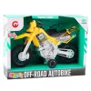 LEAN TOYS Mota de brinquedo motocross todo-o-terreno com tração, luzes e sons amarela