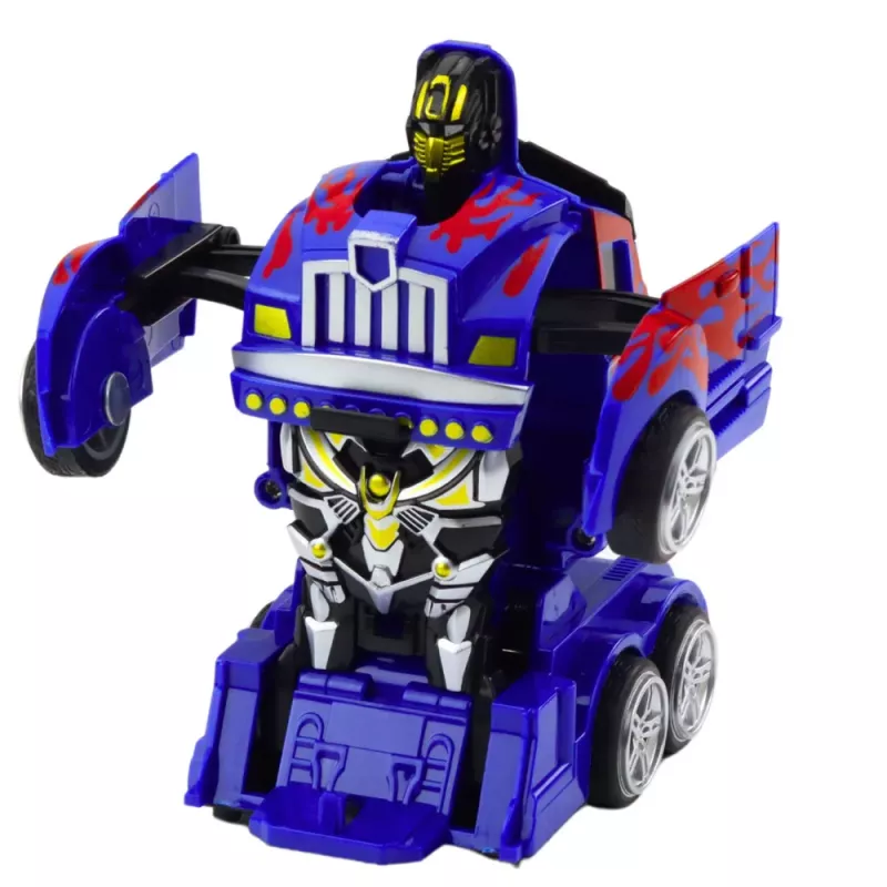LEAN TOYS Camião robot 2 em 1 com tração vermelho com padrões azuis
