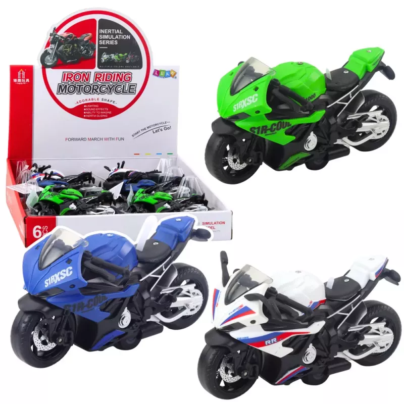 LEAN TOYS Mota desportiva de corrida com luzes e sons mix