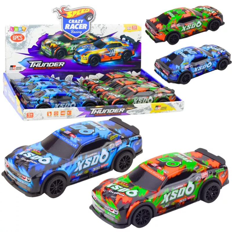 LEAN TOYS XS06 Carro de corrida com tração, luzes e sons laranja azul