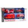LEAN TOYS Conjunto de carros de bombeiros vermelho