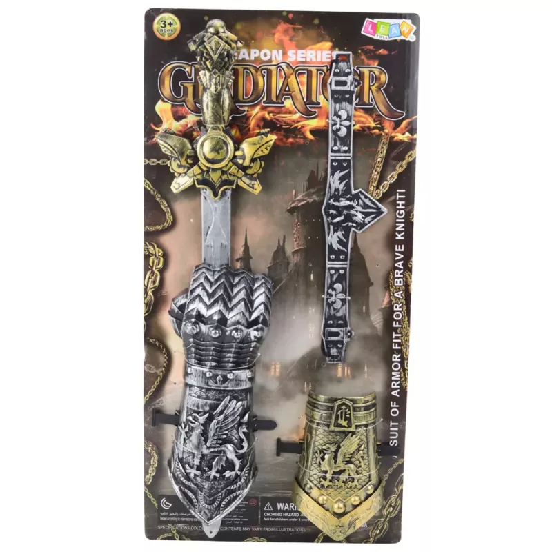 LEAN TOYS Conjunto de cavaleiro gladiador espada peitoral cinto decorado