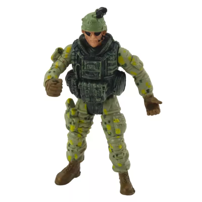 LEAN TOYS Conjunto militar: helicóptero militar, figura de soldado