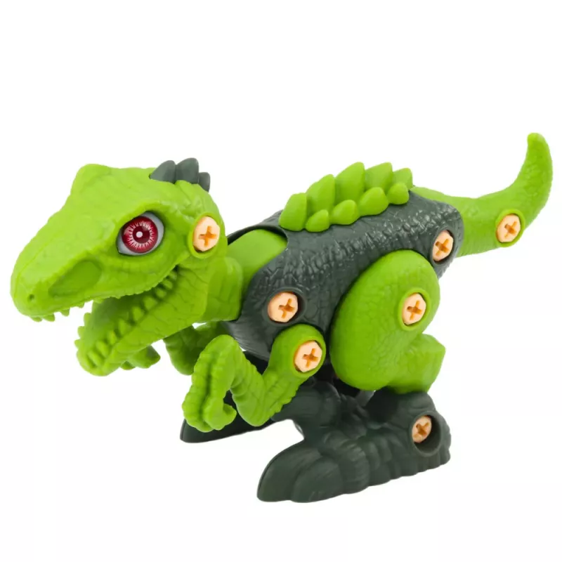 LEAN TOYS Brinquedo de dinossauro desmontável T-Rex verde com berbequim elétrico DIY