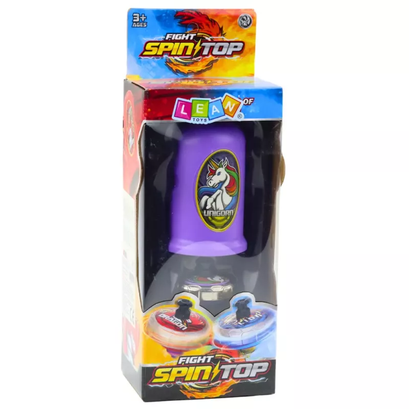 LEAN TOYS Conjunto lançador de disco voador pião unicórnio roxo