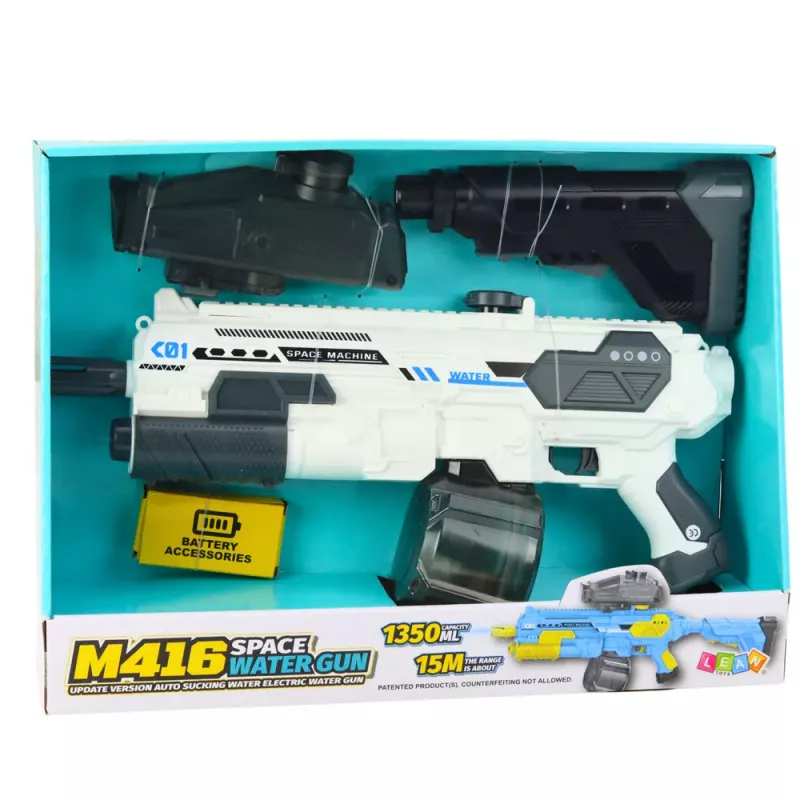 LEAN TOYS Espingarda M16 pistola de água espacial elétrica 1350 ml