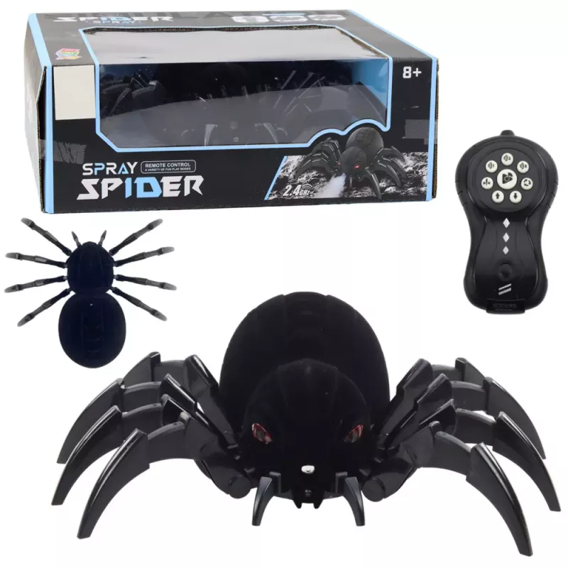 Aranha telecomandada LEAN TOYS Black Widow com efeito de fumo