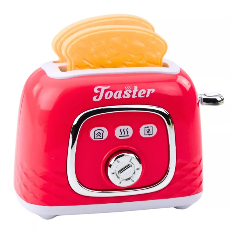 LEAN TOYS Conjunto de eletrodomésticos de cozinha torradeira liquidificadora luz som rosa