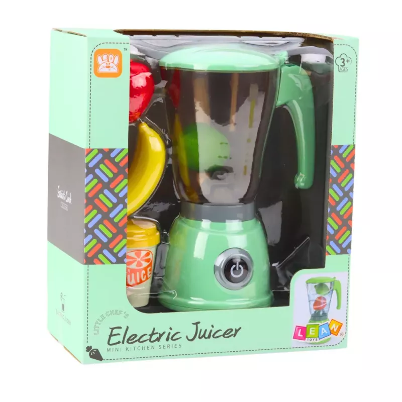 LEAN TOYS Misturadora Elétrica para Crianças com Copo de Fruta, Efeitos de Luz e Sons, Verde