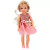 LEAN TOYS Boneca em Vestido com Laço, Cabelo Comprido, Rosa, Pente, 38 cm