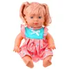 LEAN TOYS Boneca Bebé com Vestido Colorido, Franja, Biberão, Som