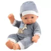 LEAN TOYS Boneca Bebé em Pijama Cinzento com Gorro com Estrelas