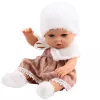 LEAN TOYS Boneca Bebé com Vestido Bege, Chapéu, Gola e Meias