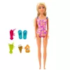 LEAN TOYS Conjunto de Bonecas Anlily na Praia com Piscina, Palmeira e Acessórios, 8 peças