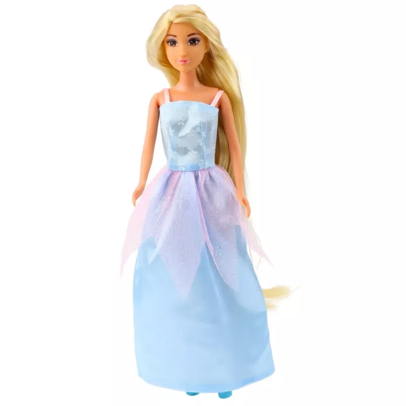 LEAN TOYS Boneca Anlily com Vestido de Baile, Cabelo Comprido, Roletes de Cabelo e Ganchos de Cabelo
