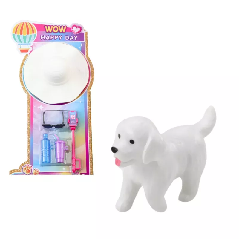 LEAN TOYS Conjunto de Bonecas Anlily: Menina com Menino, Chapéu e Acessórios de Cão