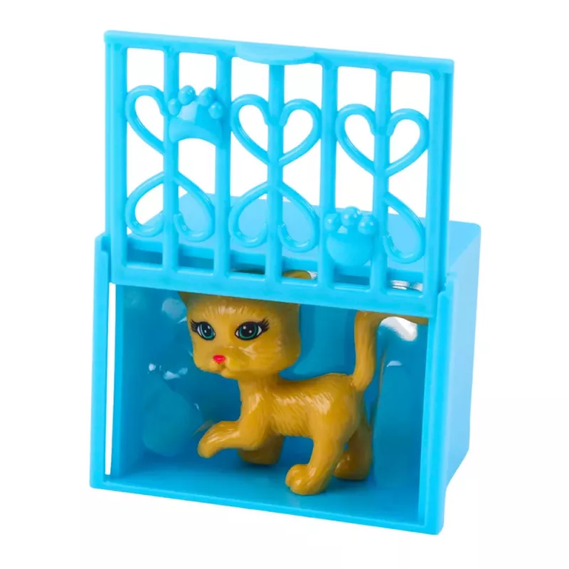 LEAN TOYS Mini Boneca com Acessórios, Carrinho de Bebé Kitty Rosa, Conjunto de Bonecas