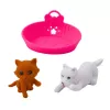 LEAN TOYS Conjunto de Mini Bonecas com Cão, Cama de Gato e Tigela de Comida