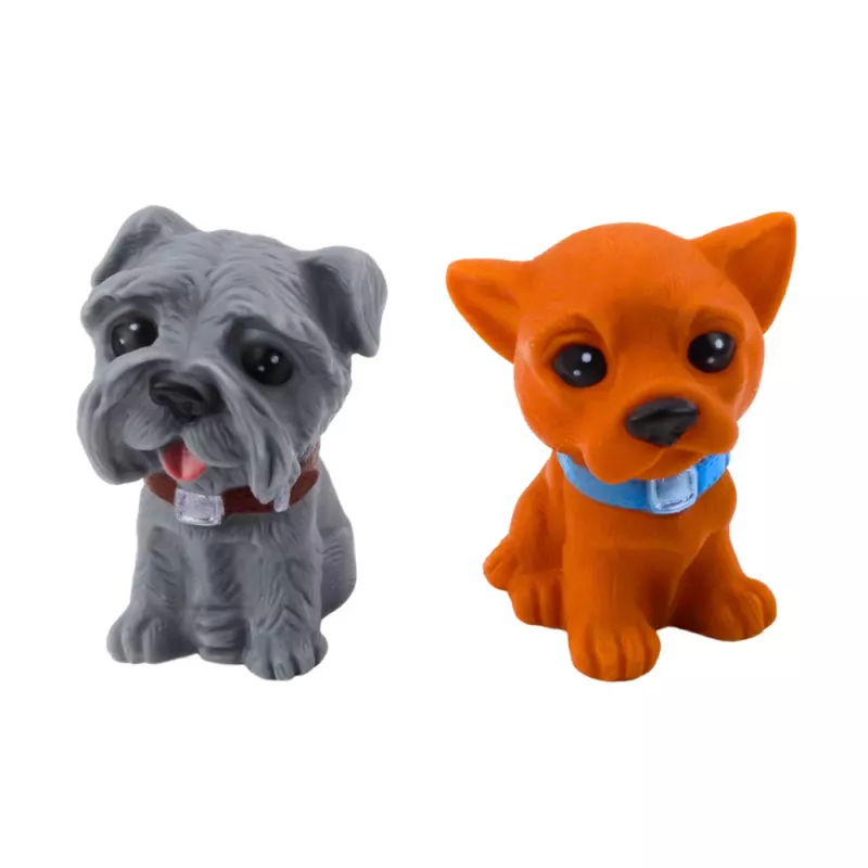 LEAN TOYS Conjunto de figuras cães cachorros fofos borracha 8cm 6 unid.
