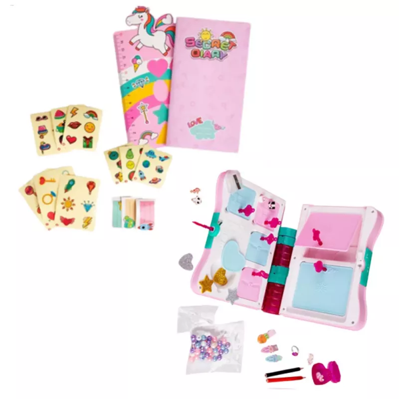 LEAN TOYS Diário secreto com cadeado caderno cacifo chave acessórios rosa