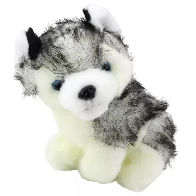 LEAN TOYS Cão husky em saco peluche mascote peluche branco cinzento