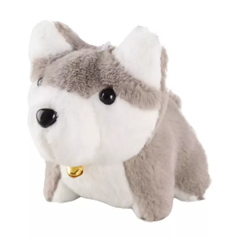 LEAN TOYS Cão de peluche com cauda a abanar porta-chaves pendente