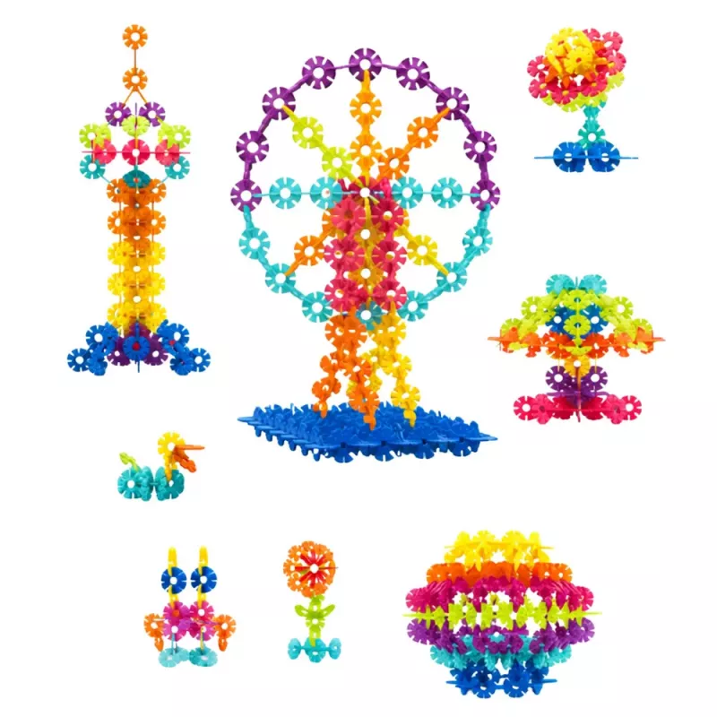 LEAN TOYS Conjunto de blocos de construção floco de neve em mala 140 unid.