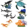 LEAN TOYS Conjunto de figuras animais marinhos com elementos móveis tartaruga