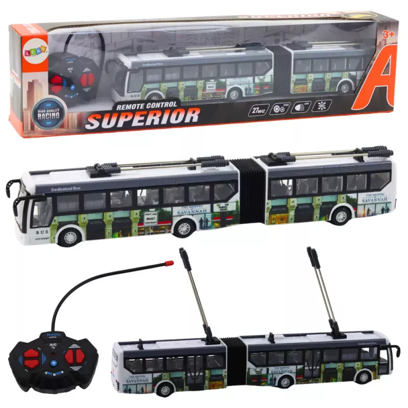LEAN TOYS Troleicarro urbano com controlo remoto RC luzes transporte público