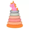 LEAN TOYS Torre pirâmide para crianças pequenas blocos macios de borracha unicórnio