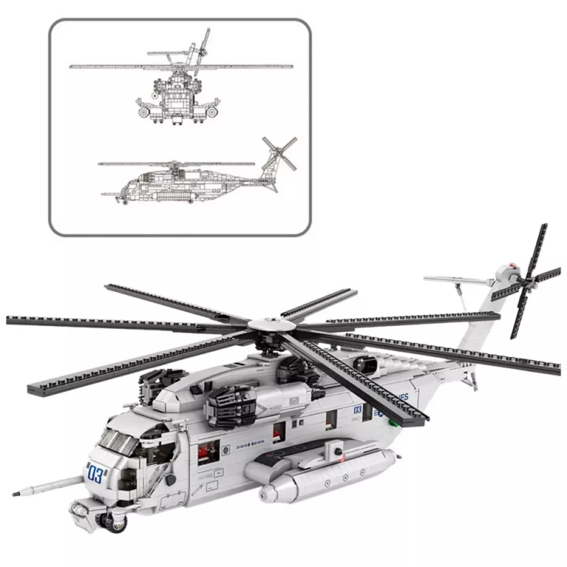 LEAN TOYS Blocos de construção helicóptero de transporte 2192el