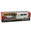 LEAN TOYS Conjunto de carro autocaravana todo-o-terreno metal tração luzes sons branco 1:32