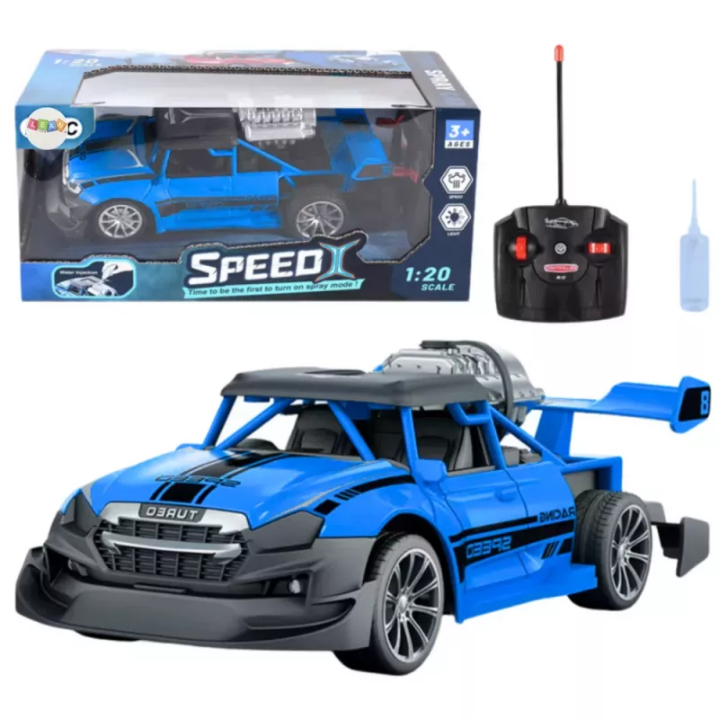 LEAN TOYS Carro com controlo remoto RC 1:20 luzes efeito de fumo azul