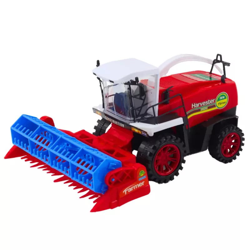 LEAN TOYS Ceifeira-Debulhadora Agrícola com Barra de Corte Vermelha