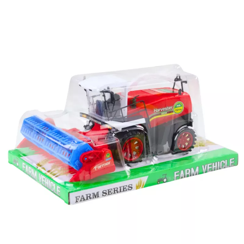 LEAN TOYS Ceifeira-Debulhadora Agrícola com Barra de Corte Vermelha