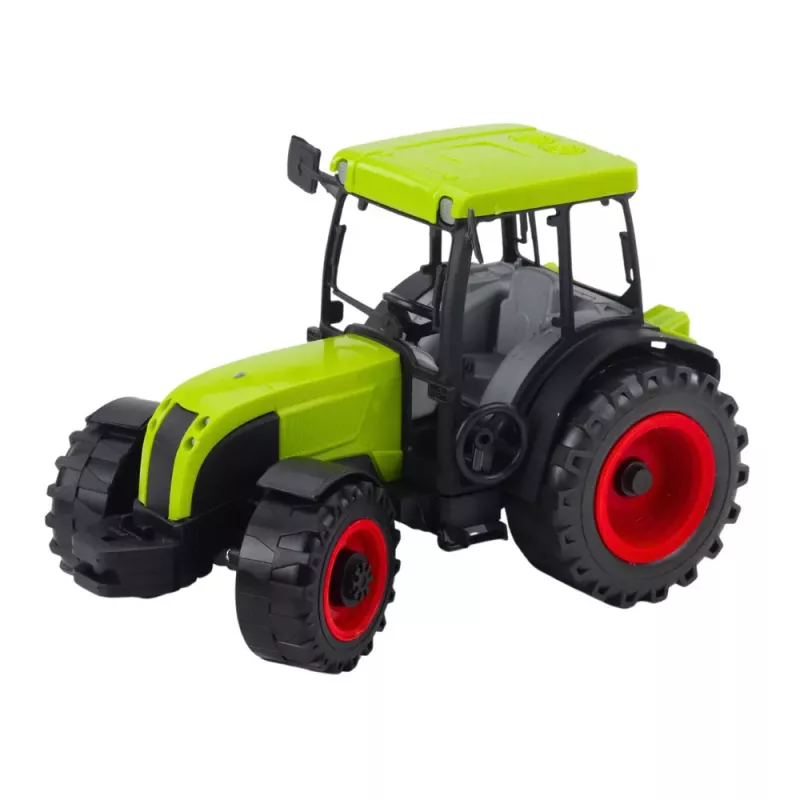 LEAN TOYS Trator Agrícola Verde com Atrelado para Troncos de Árvore 47cm