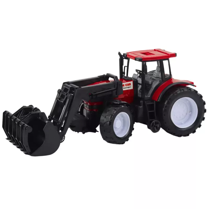 LEAN TOYS Trator Veículo Agrícola com Garra, Vermelho