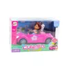 LEAN TOYS Conjunto de Mini Boneca com Carro Cabriolet e Cão