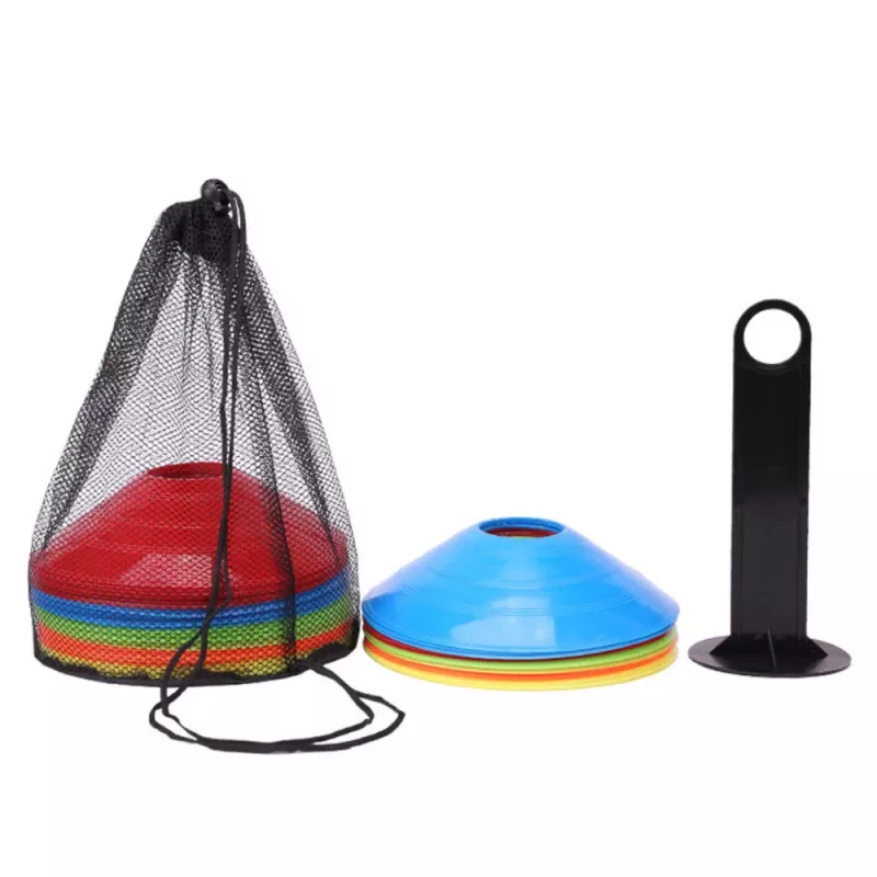 LEAN Conjunto de Cones de Treino com Suporte e Rede de Transporte, Colorido, 50 unid.