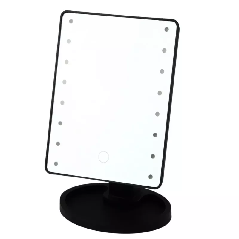 LEAN Espelho de Maquilhagem 16 Diodos LED com Suporte Ajustável Preto