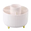 LEAN Organizador de Pincéis de Maquilhagem Rotativo 360° com 5 Compartimentos Branco