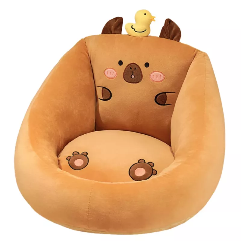 LEAN TOYS Poltrona de Peluche para Crianças Capivara com Pato Castanho 50x45cm