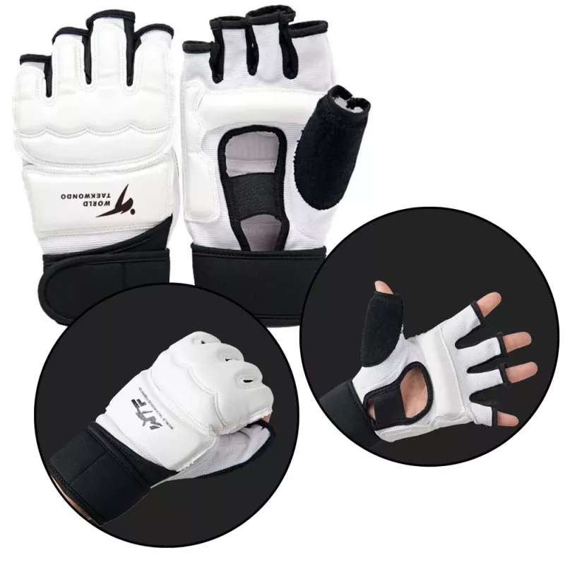 LEAN Luvas Desportivas para Taekwondo com Estojo Branco Tamanho XS