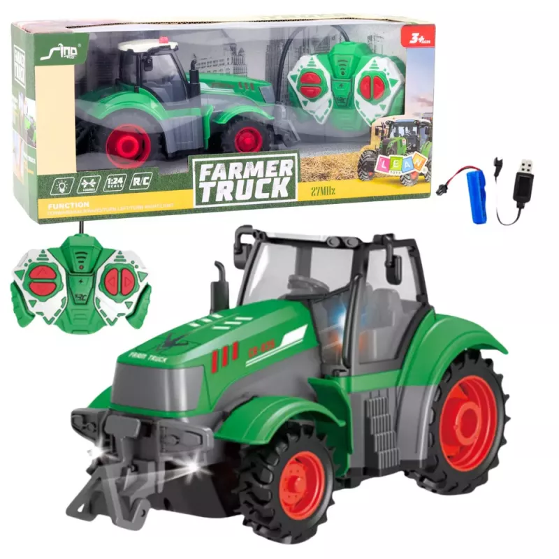 LEAN TOYS Trator Agrícola RC Telecomandado Verde 1:24