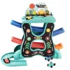 LEAN TOYS Brinquedo Educativo Pista de Corrida de Carros Escorrega Três Níveis